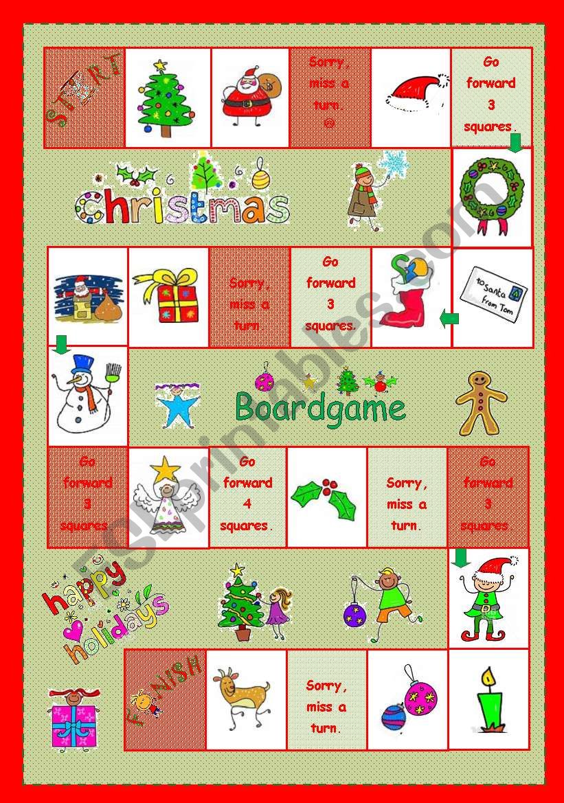 Christmas Boardgame worksheet