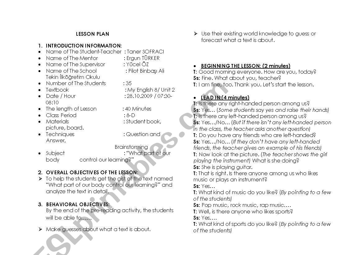 eartdwada worksheet