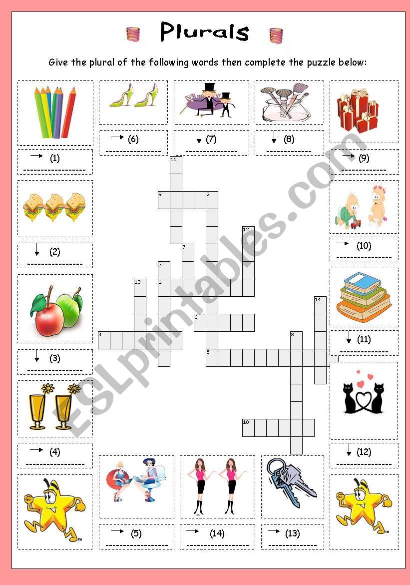 plurals puzzle worksheet