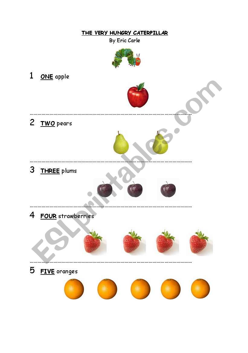 Counting with the very hungry caterpillar (Eric carle)