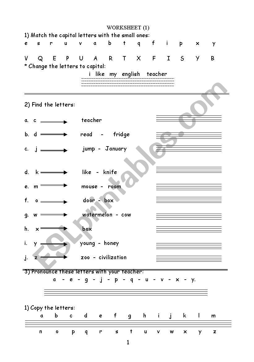 letters for weak students worksheet