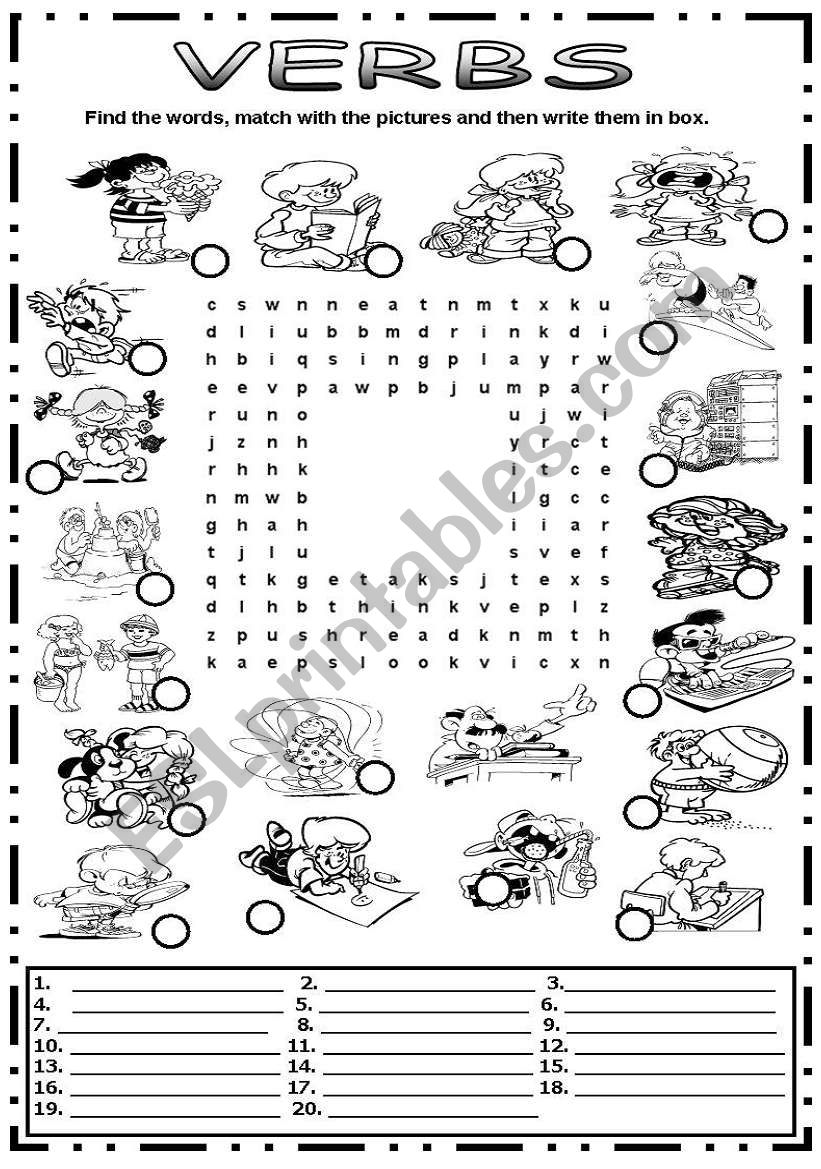 Verbs worksheet