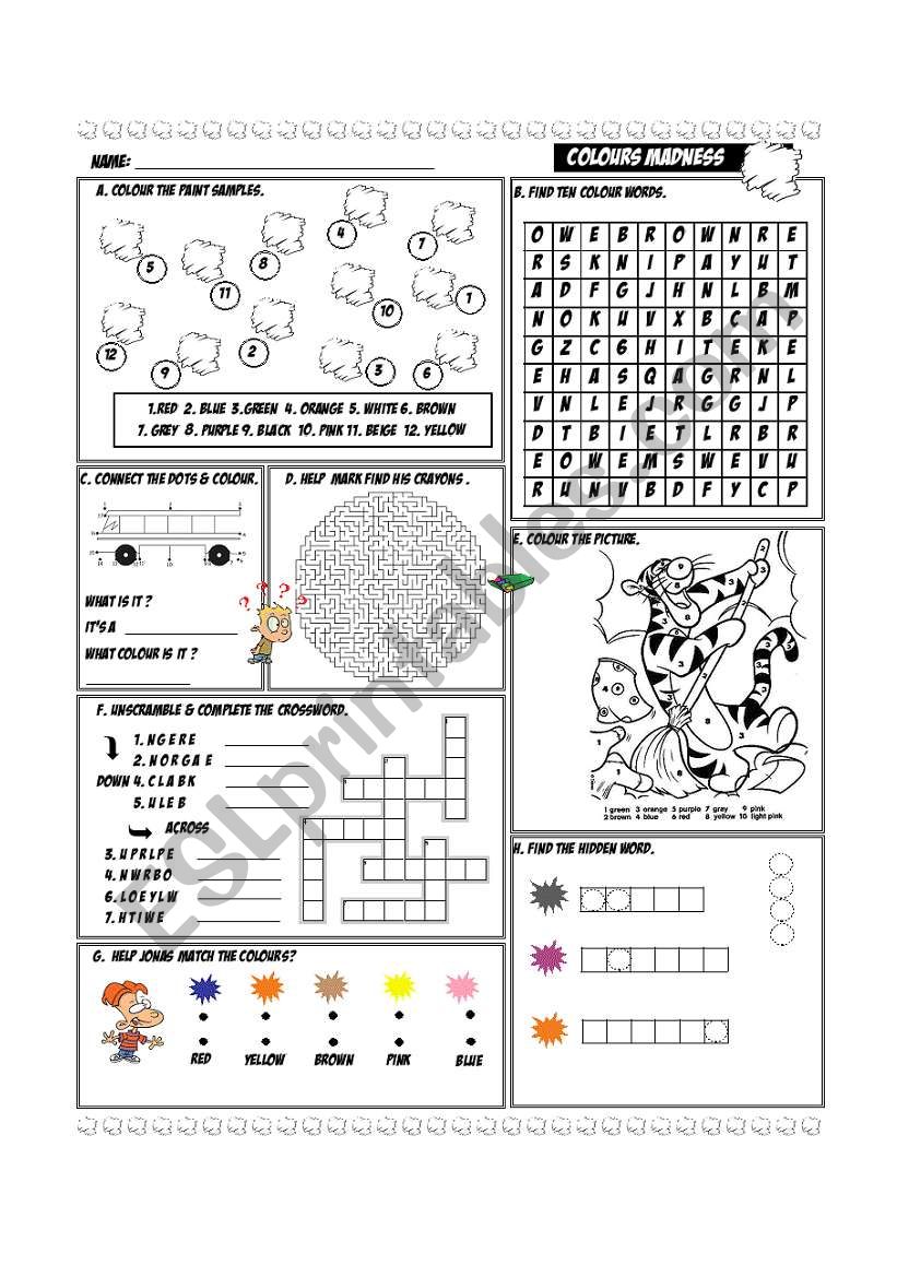 Colours Madness worksheet
