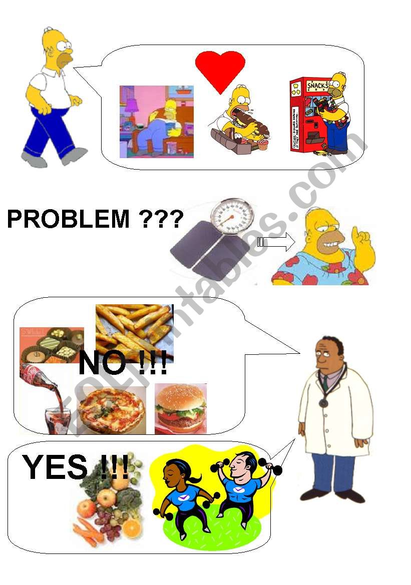 HOMER BAD FOOD HABITS worksheet