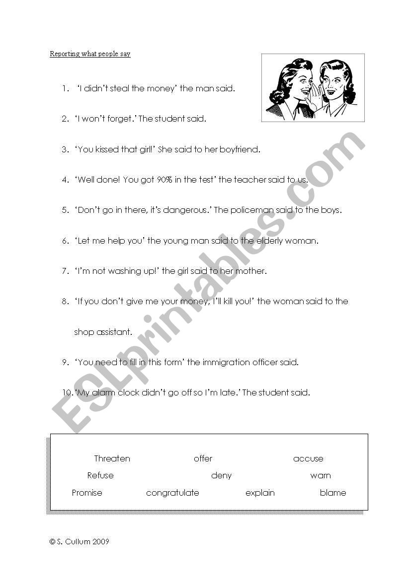 Reporting what people say + rules in clear table