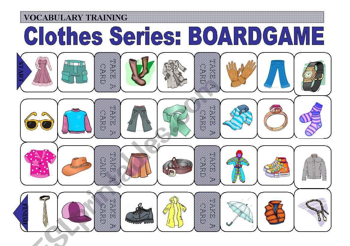 Practice of Clothes Vocabulary: Boardgame (2 of 4)