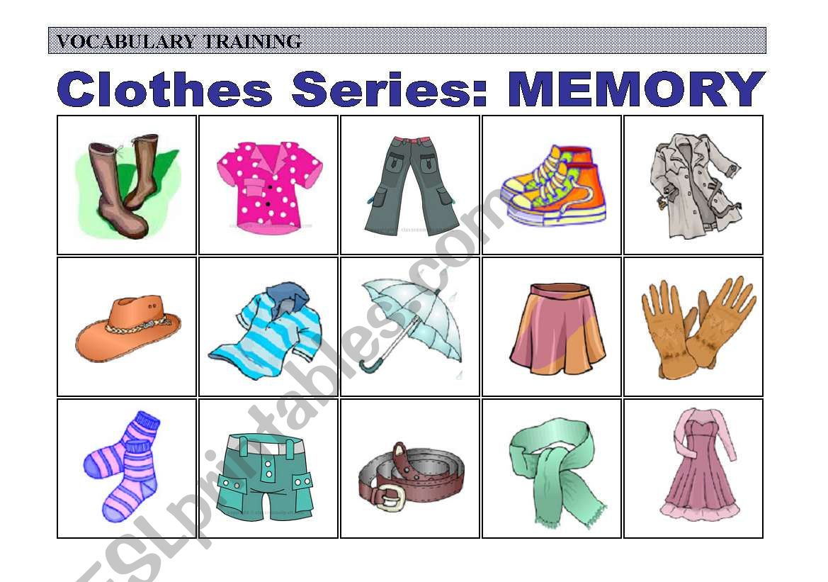 Practice of Clothes Vocabulary: Memory (3 of 4)