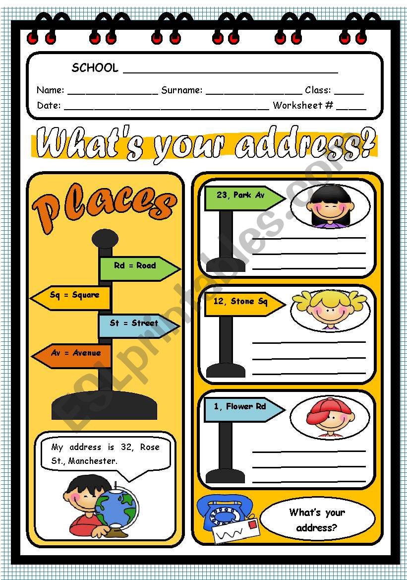 WHATS YOUR ADDRESS? worksheet