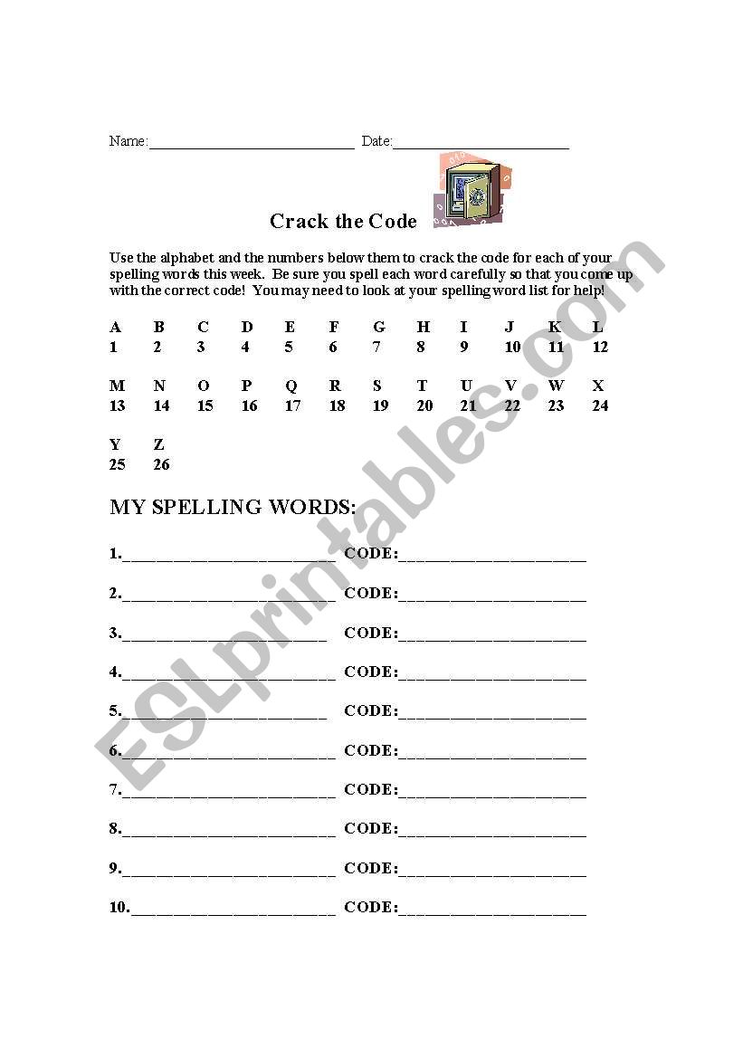 crack the code spelling word practice
