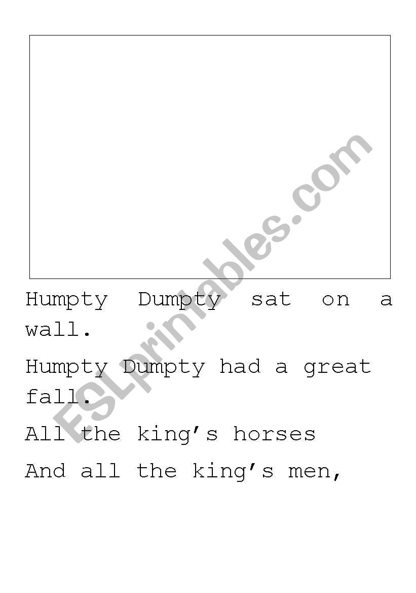 Humpty Dumpty writing paper worksheet