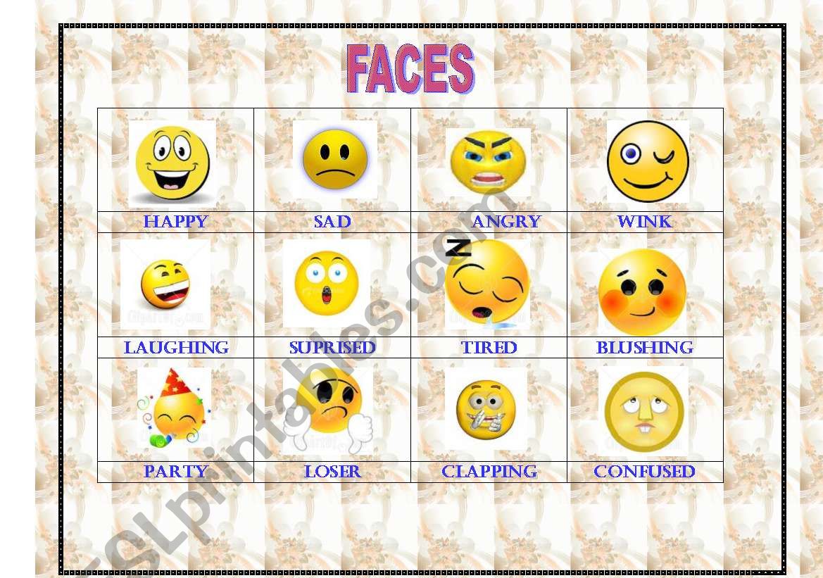 FACES worksheet