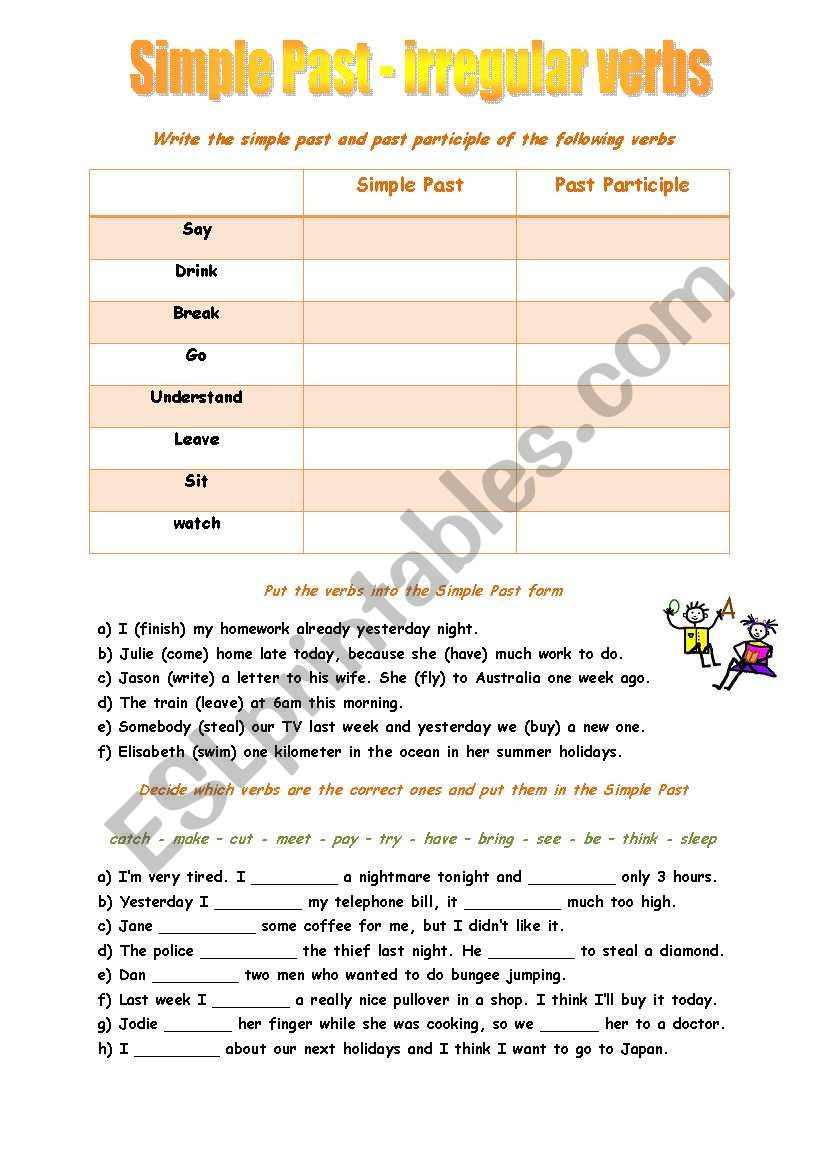 Simple Past - Irregular Verbs worksheet