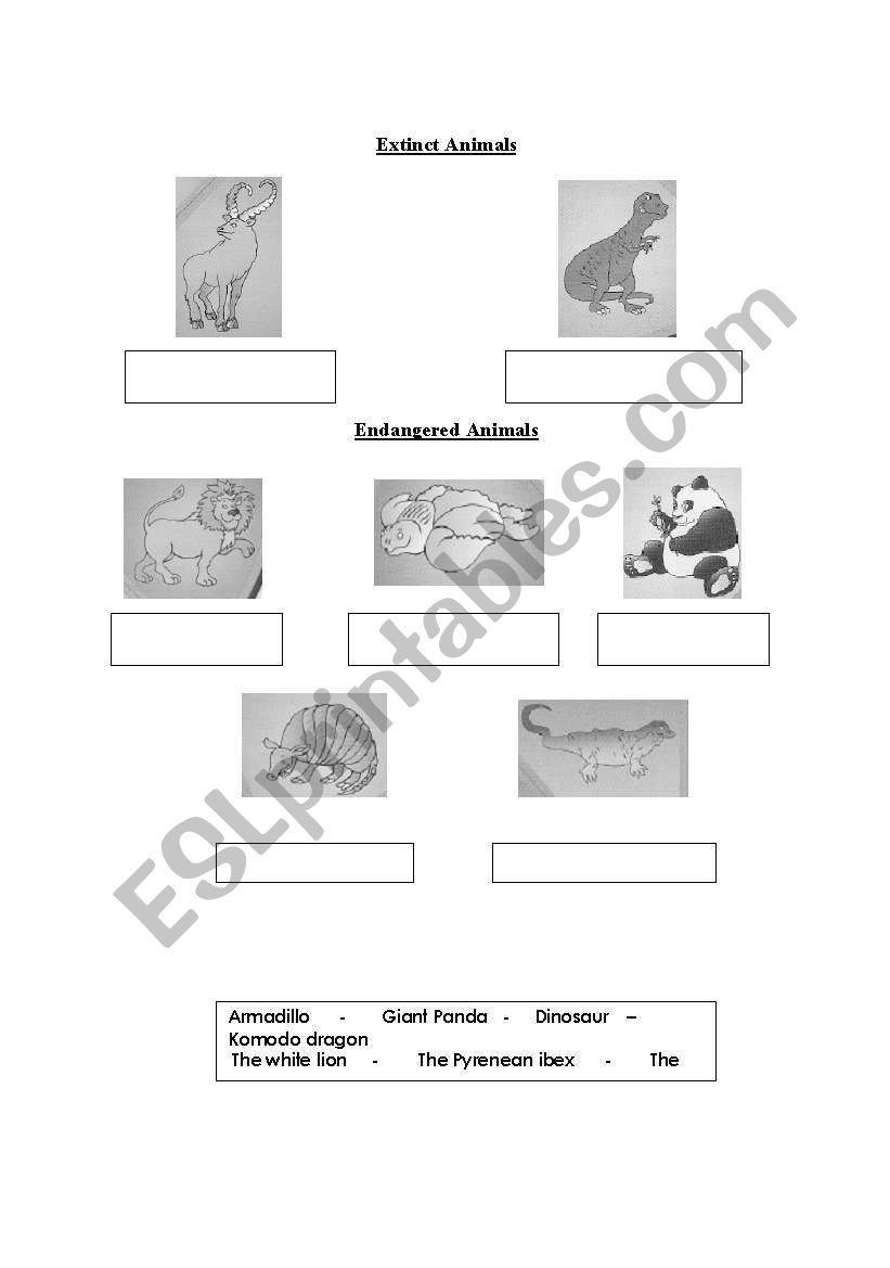 Extinct and endangered animals