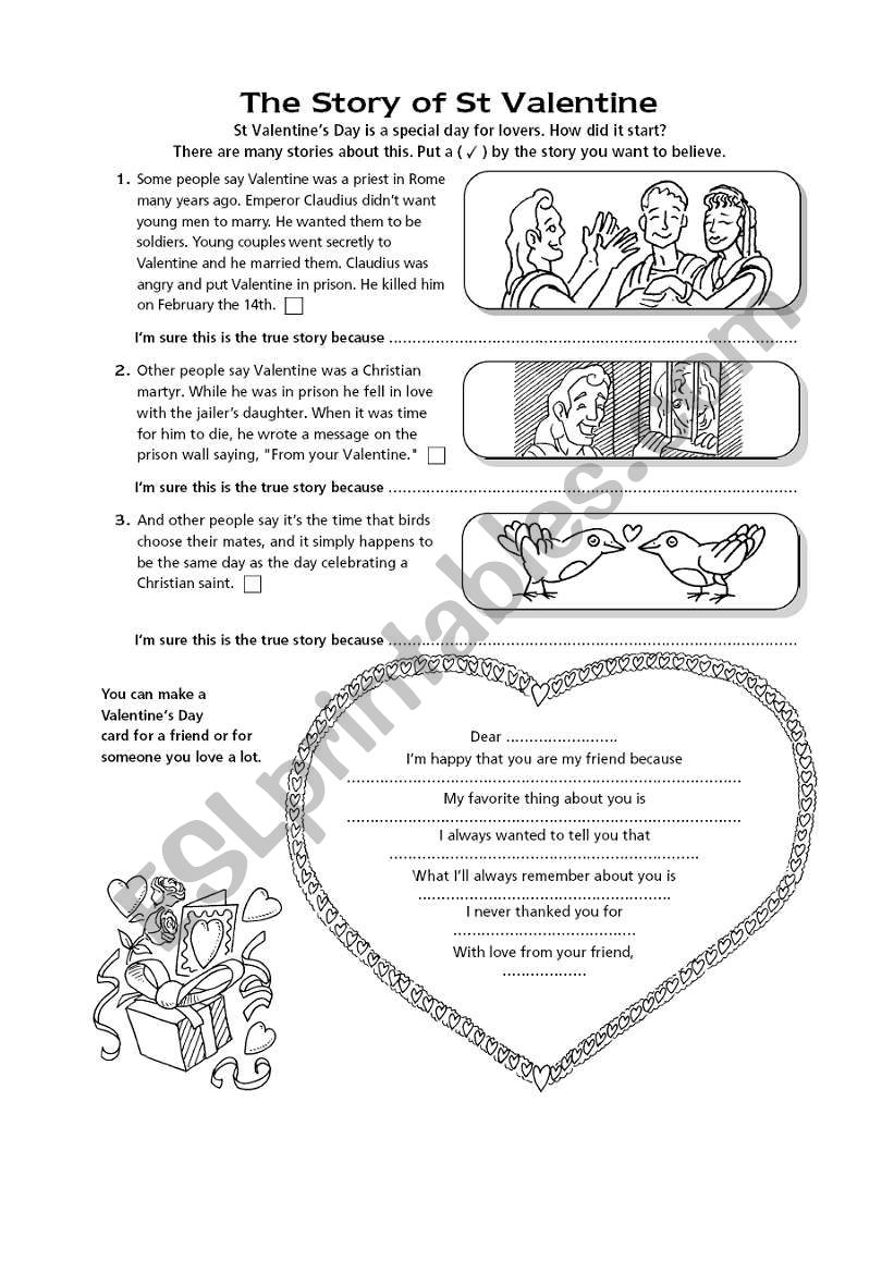 St.Valentin worksheet
