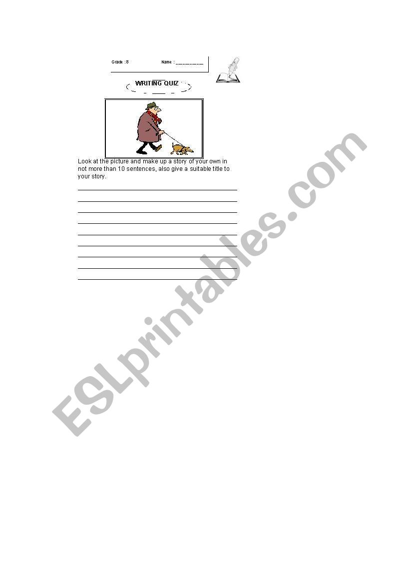 writng quiz worksheet