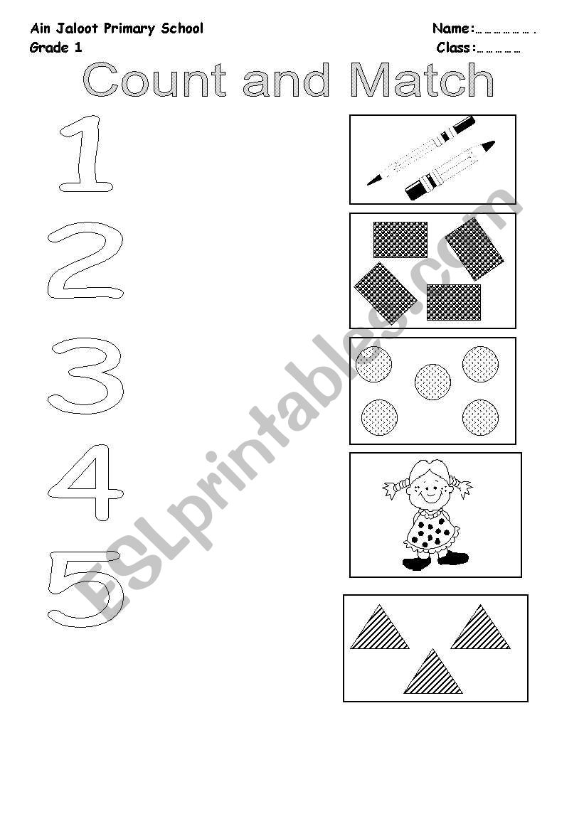 Count and match worksheet