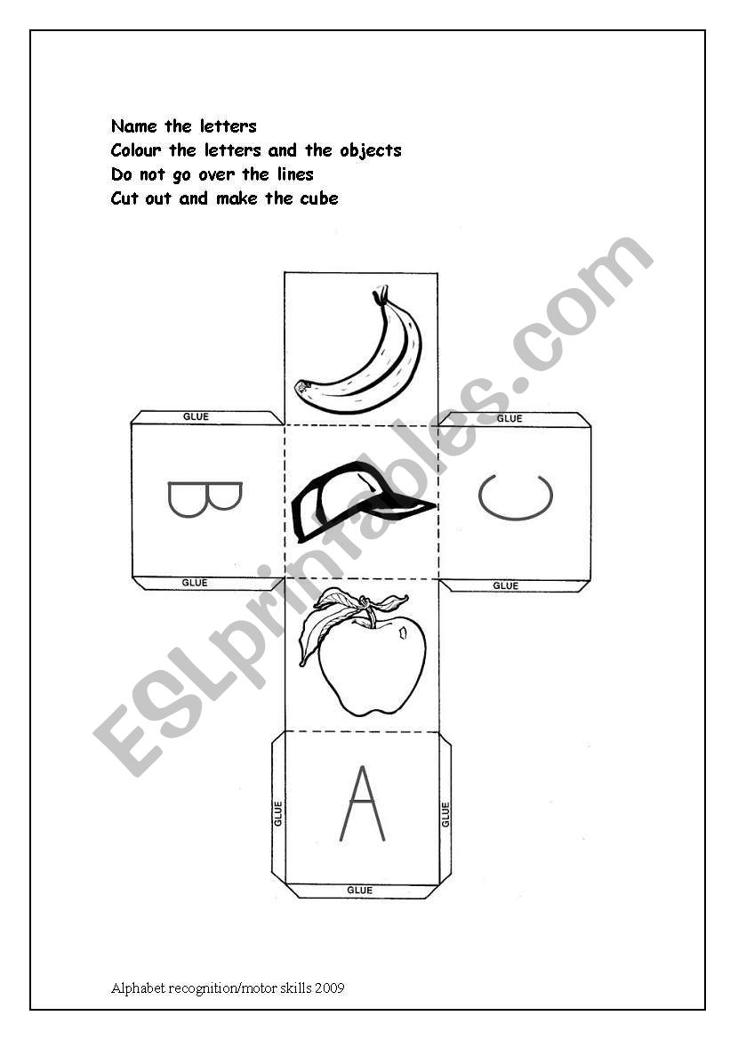 Abc cube worksheet