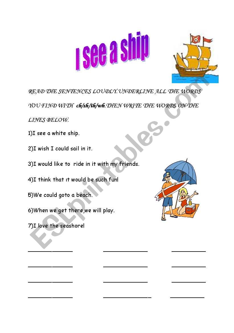 I see a ship worksheet