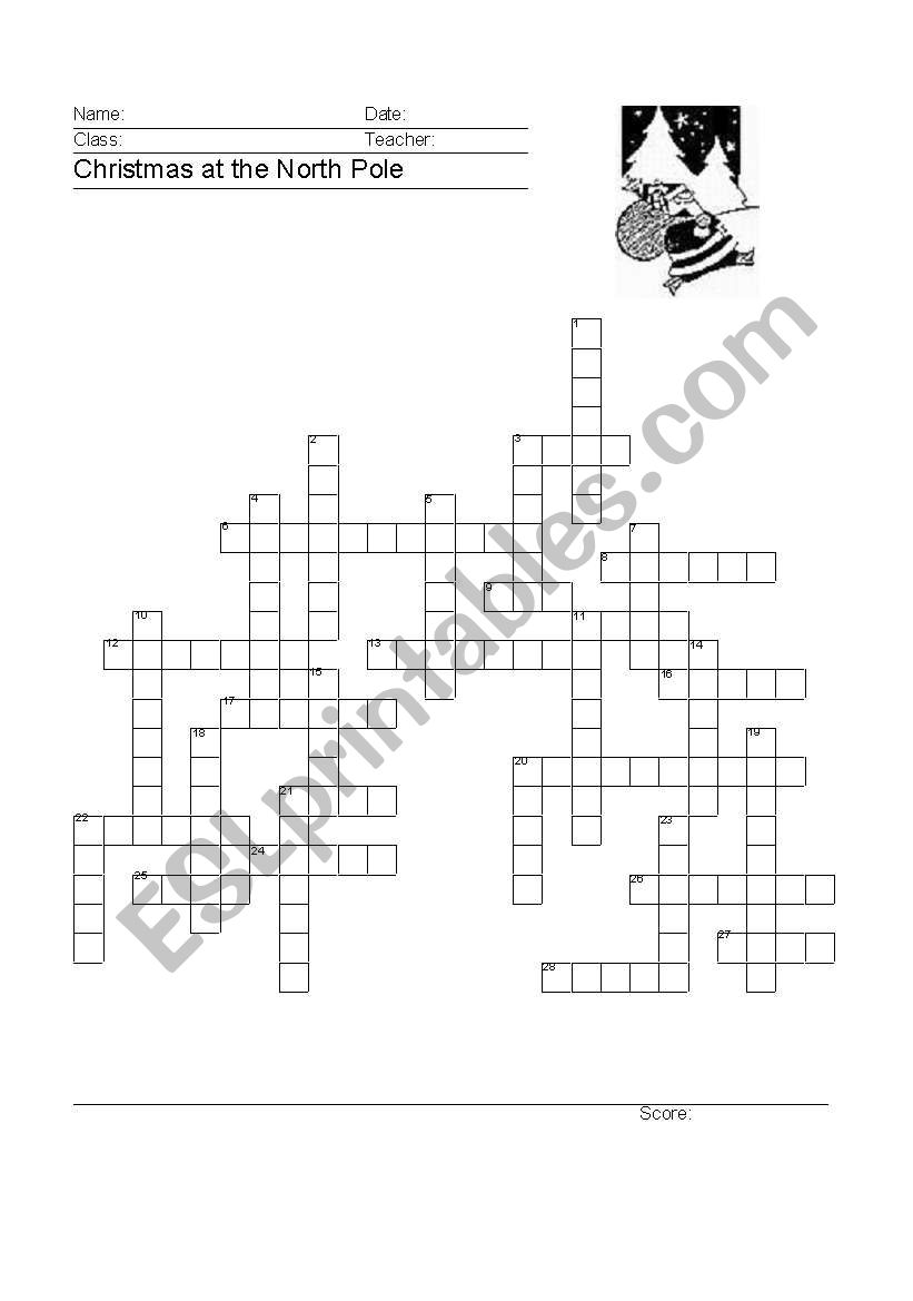 christmas crossword worksheet