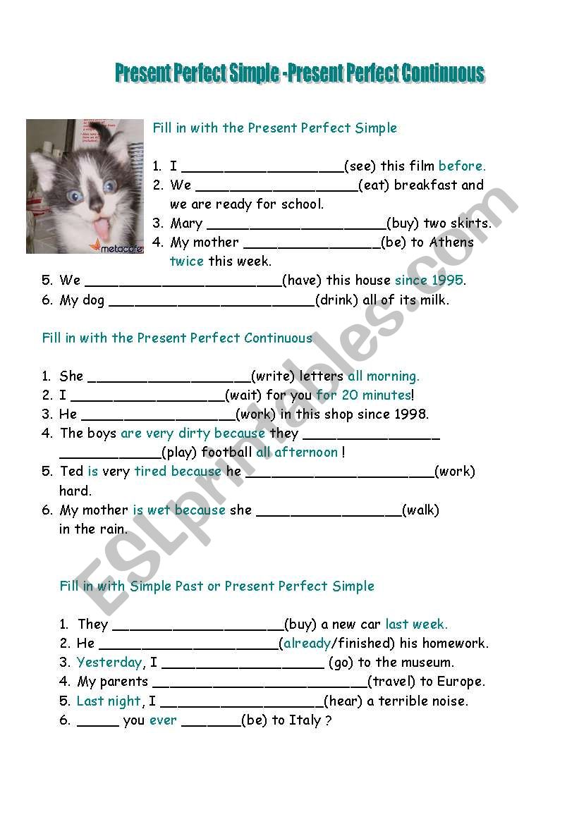 Present Perfect Simple and Continuous