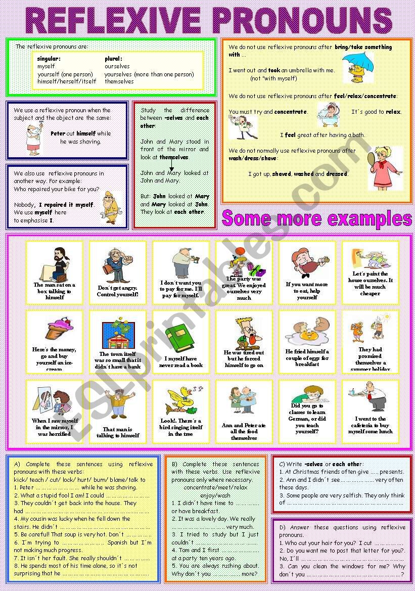 REFLEXIVE PRONOUNS worksheet