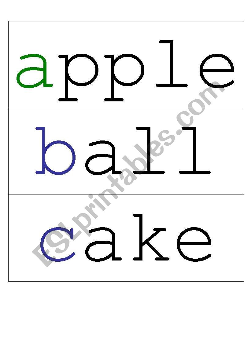 Alphabet game worksheet