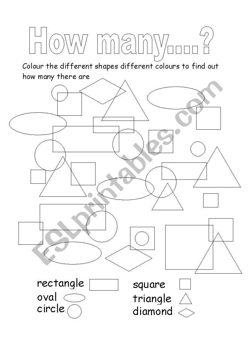 How Many shapes are there worksheet
