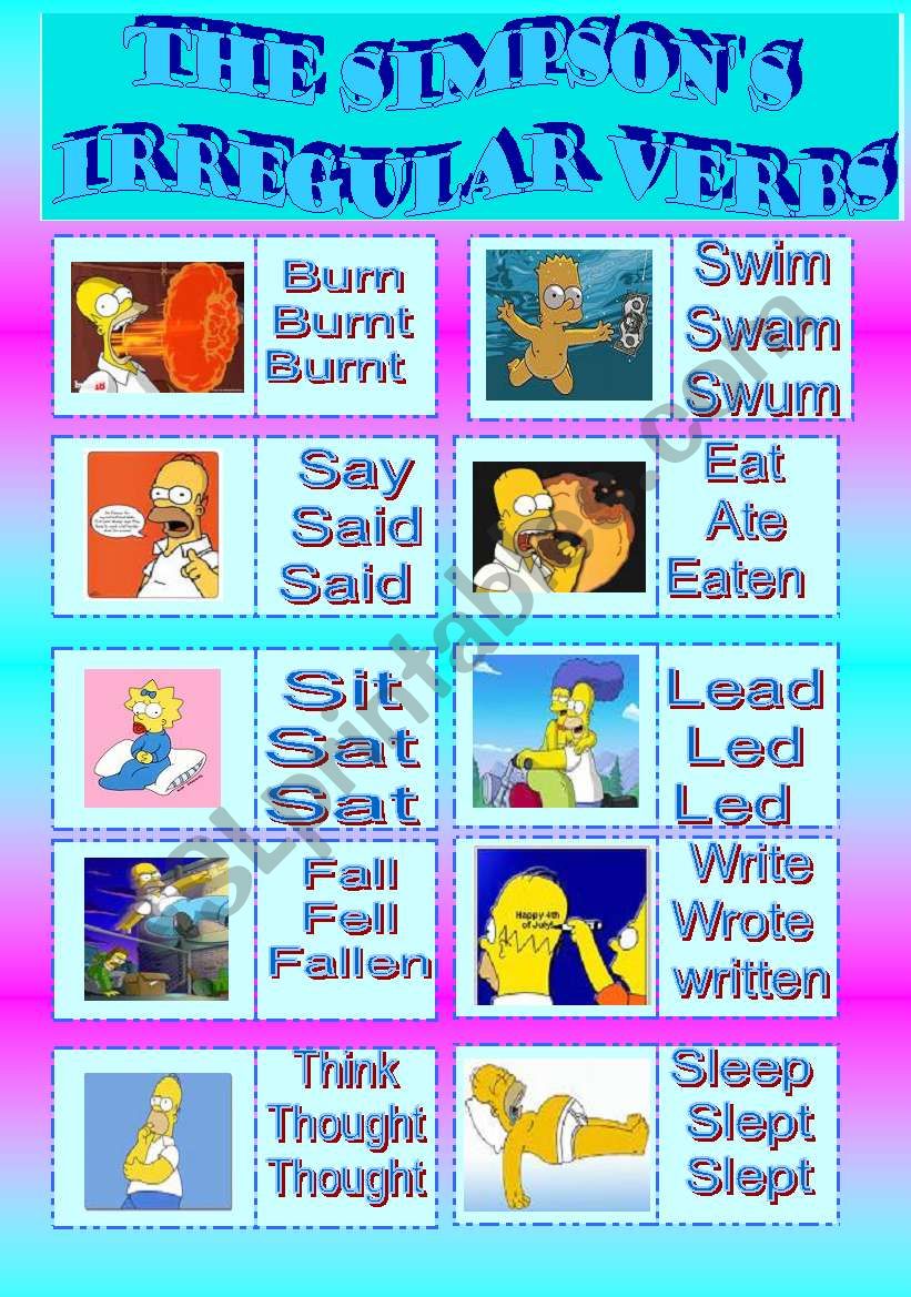 The Simpsons Irregular Verbs. Part 1
