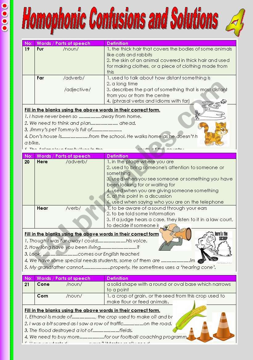 Homophonic Confusions and Solutions 4