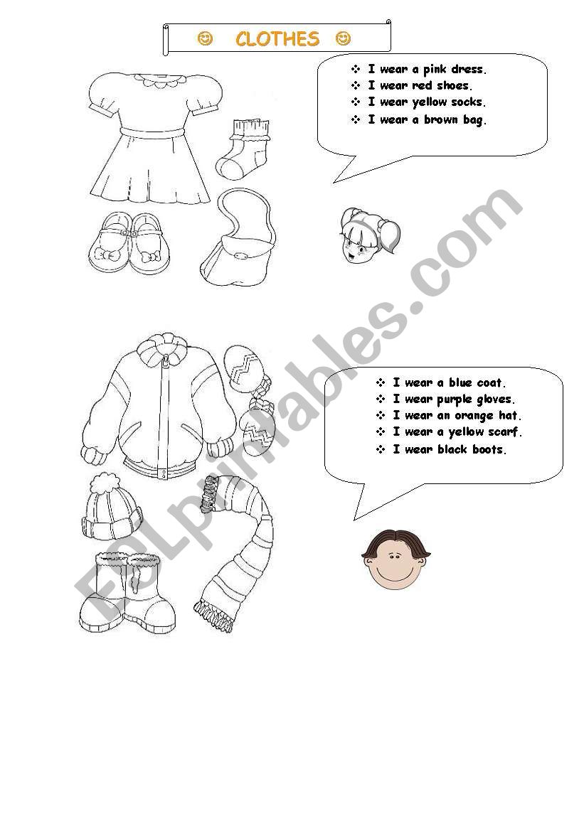 clothes worksheet