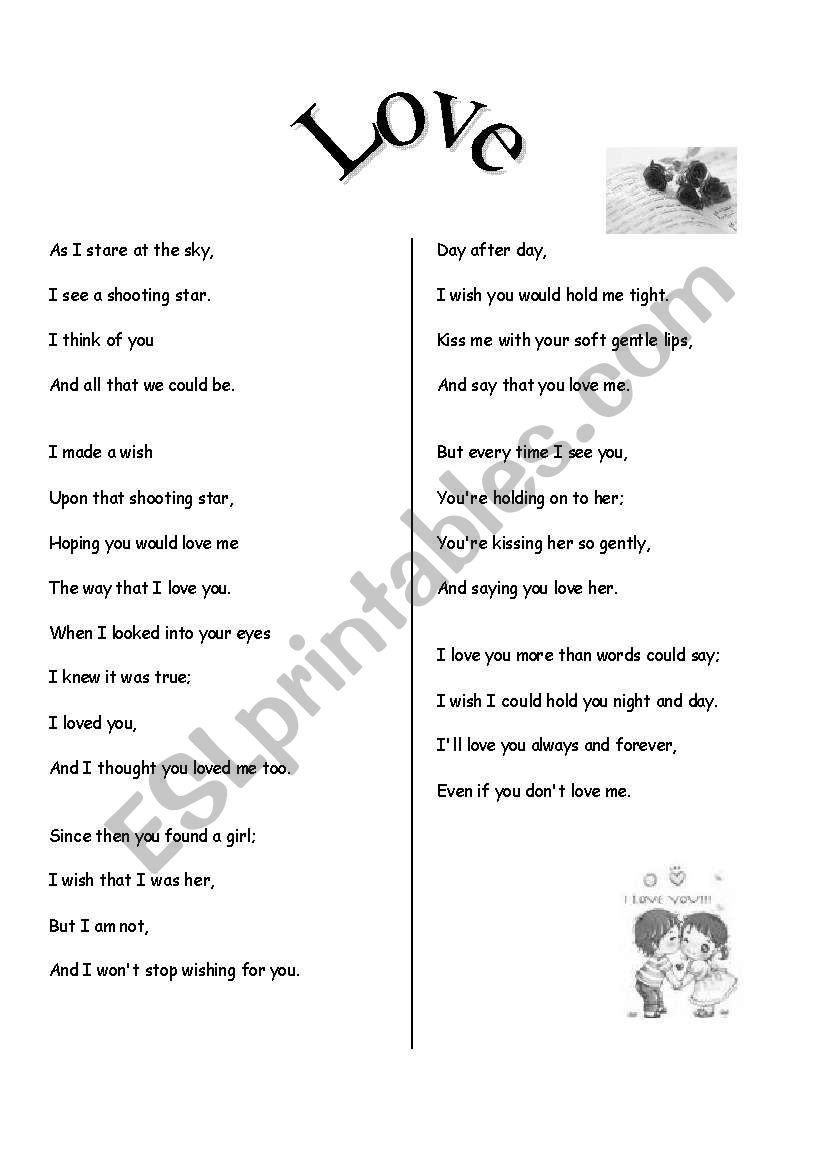 Poem worksheet