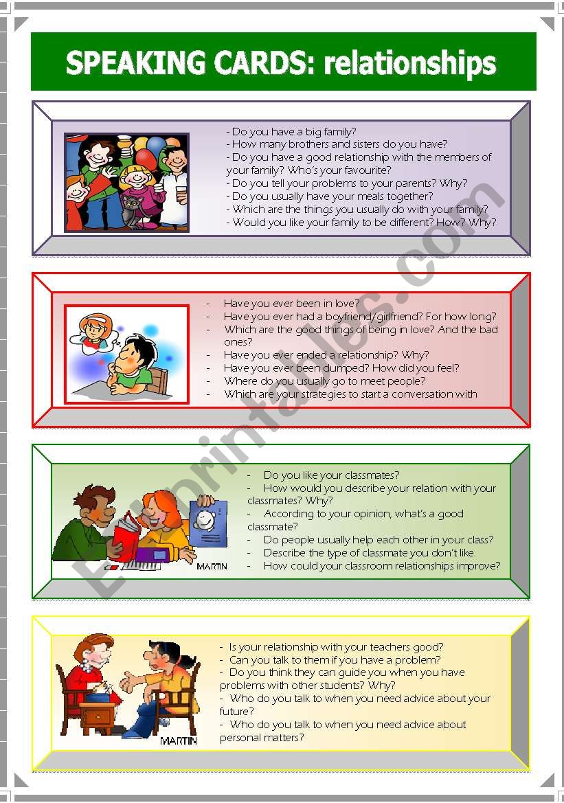 Speaking Cards: relationships (3 of 3)