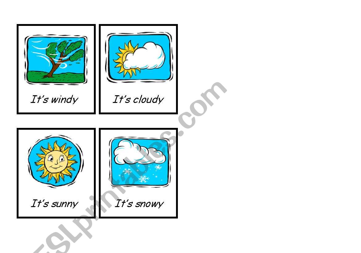Weather Game - Cards -Part 1 worksheet