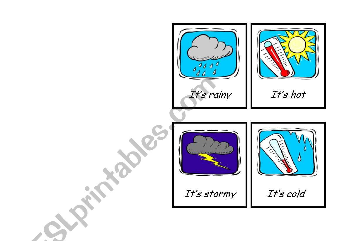 Weather Game - Cards -Part 2 worksheet
