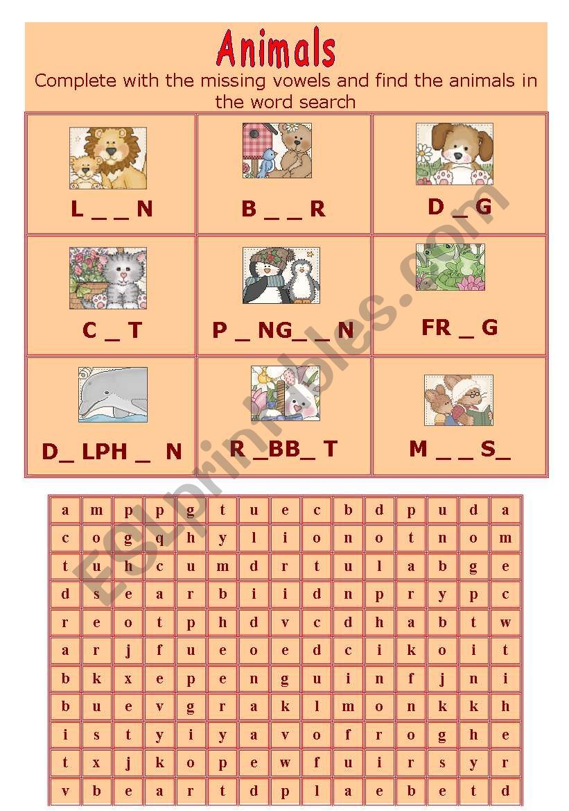 ANIMALS  worksheet