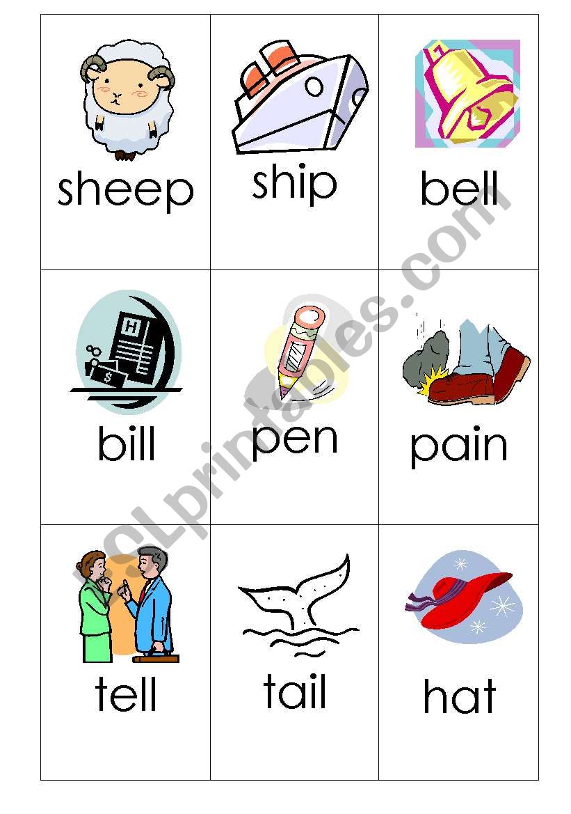 Minimal Pairs Memory1 worksheet