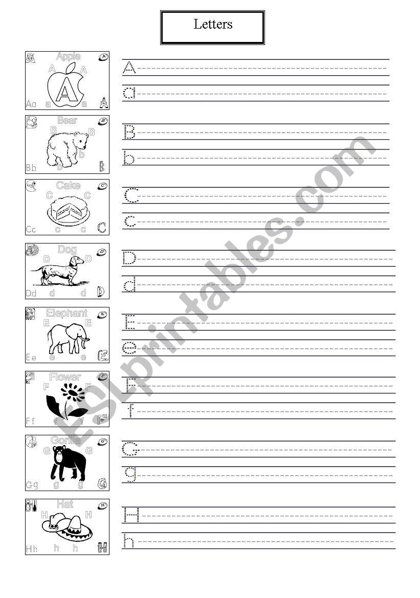 writing alphabets worksheet