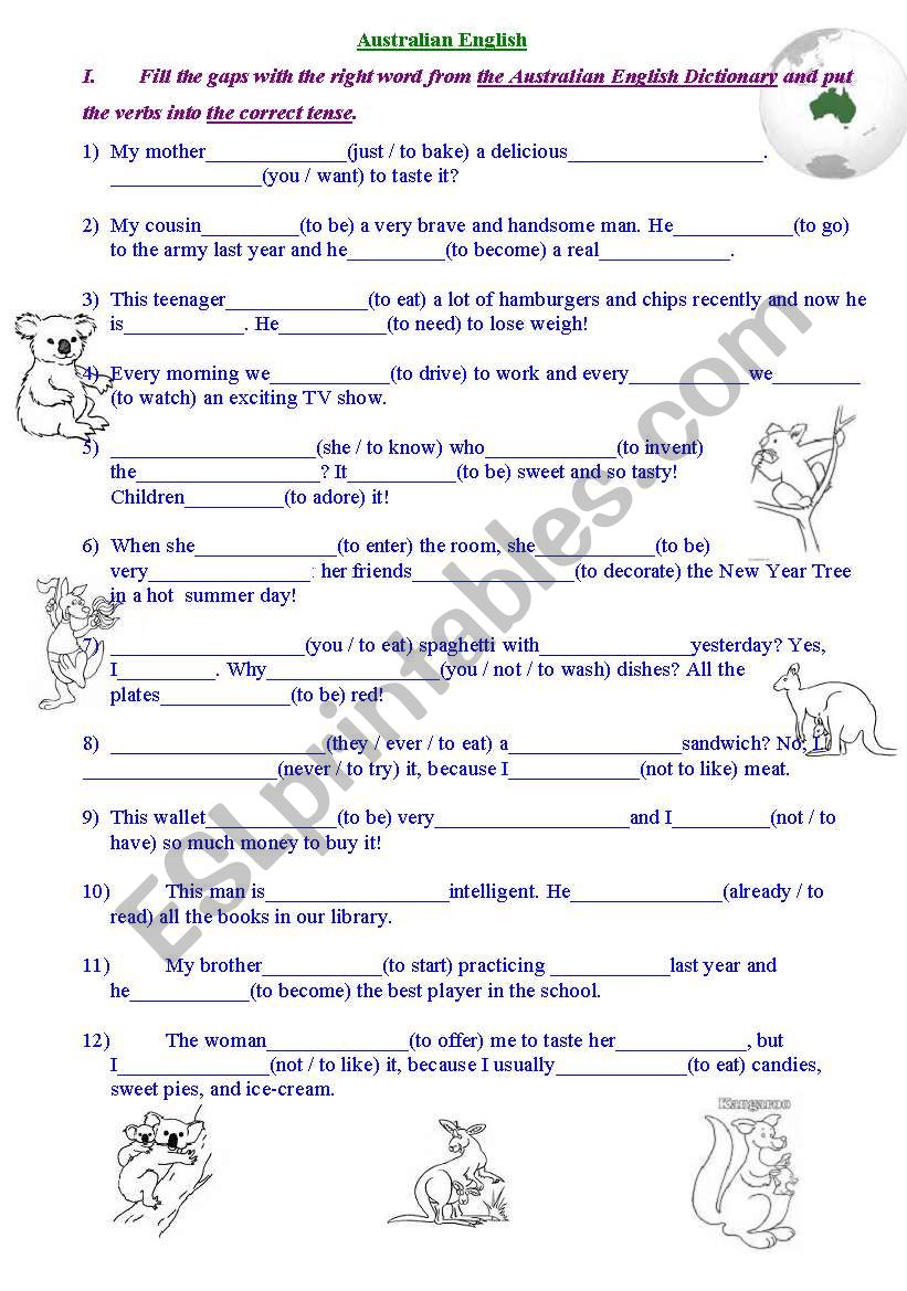 Australian English. Part II. Tenses Revision. 