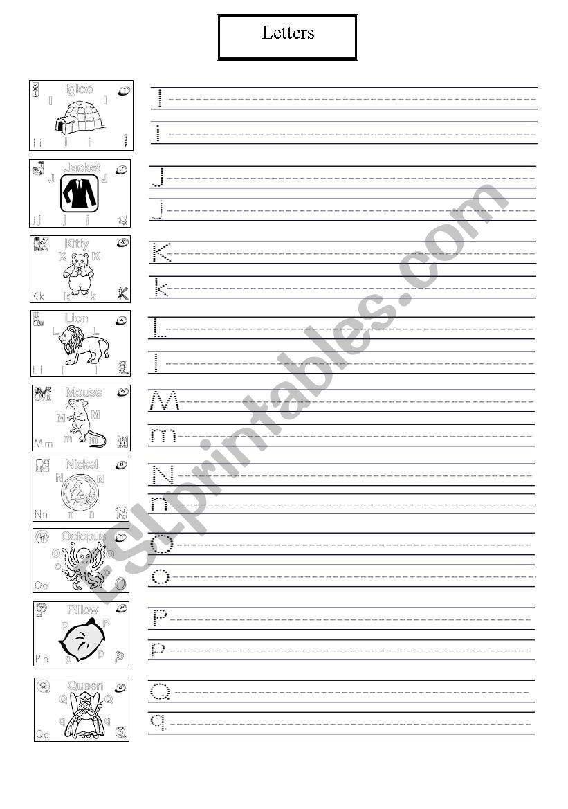 alphabets handwriting2 worksheet