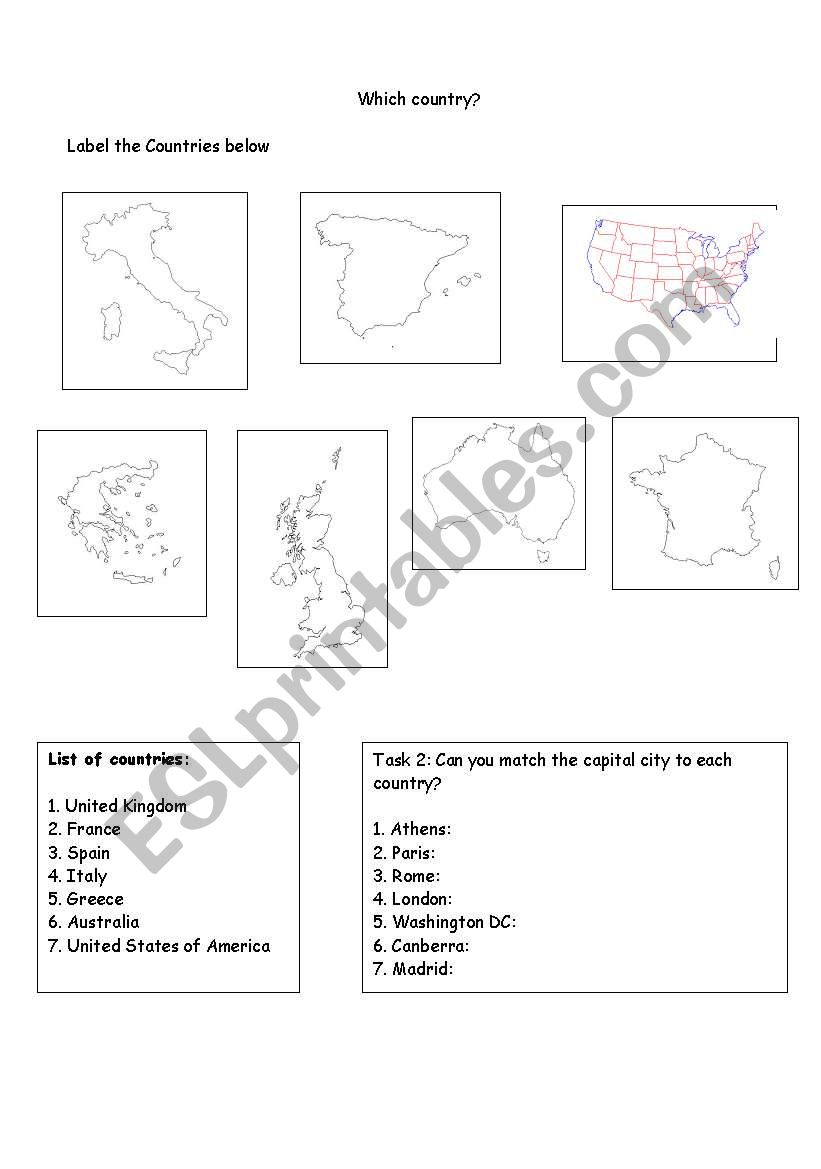 what country worksheet