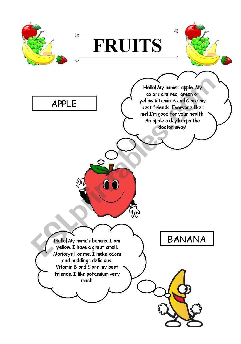 FRUITS worksheet