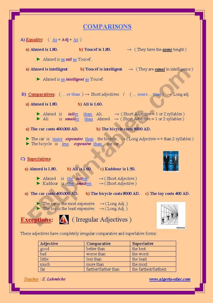 comparison worksheet