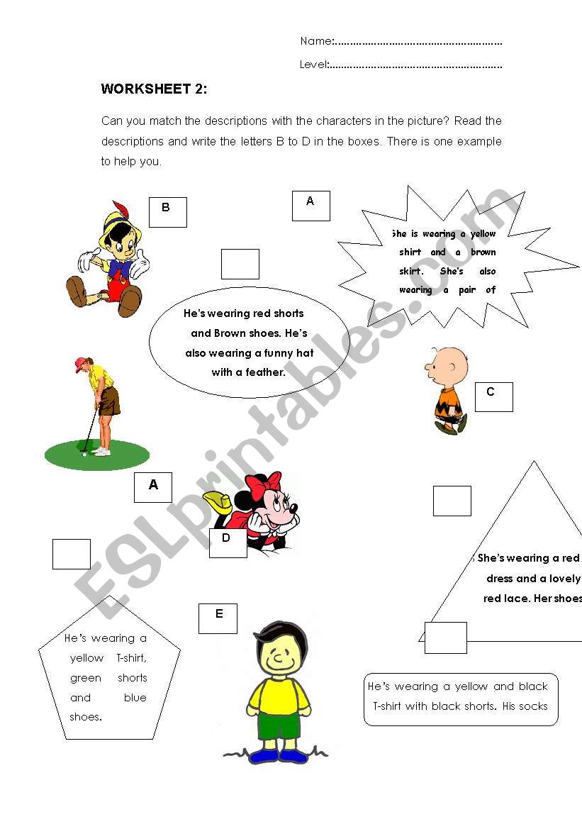 Who is who? worksheet