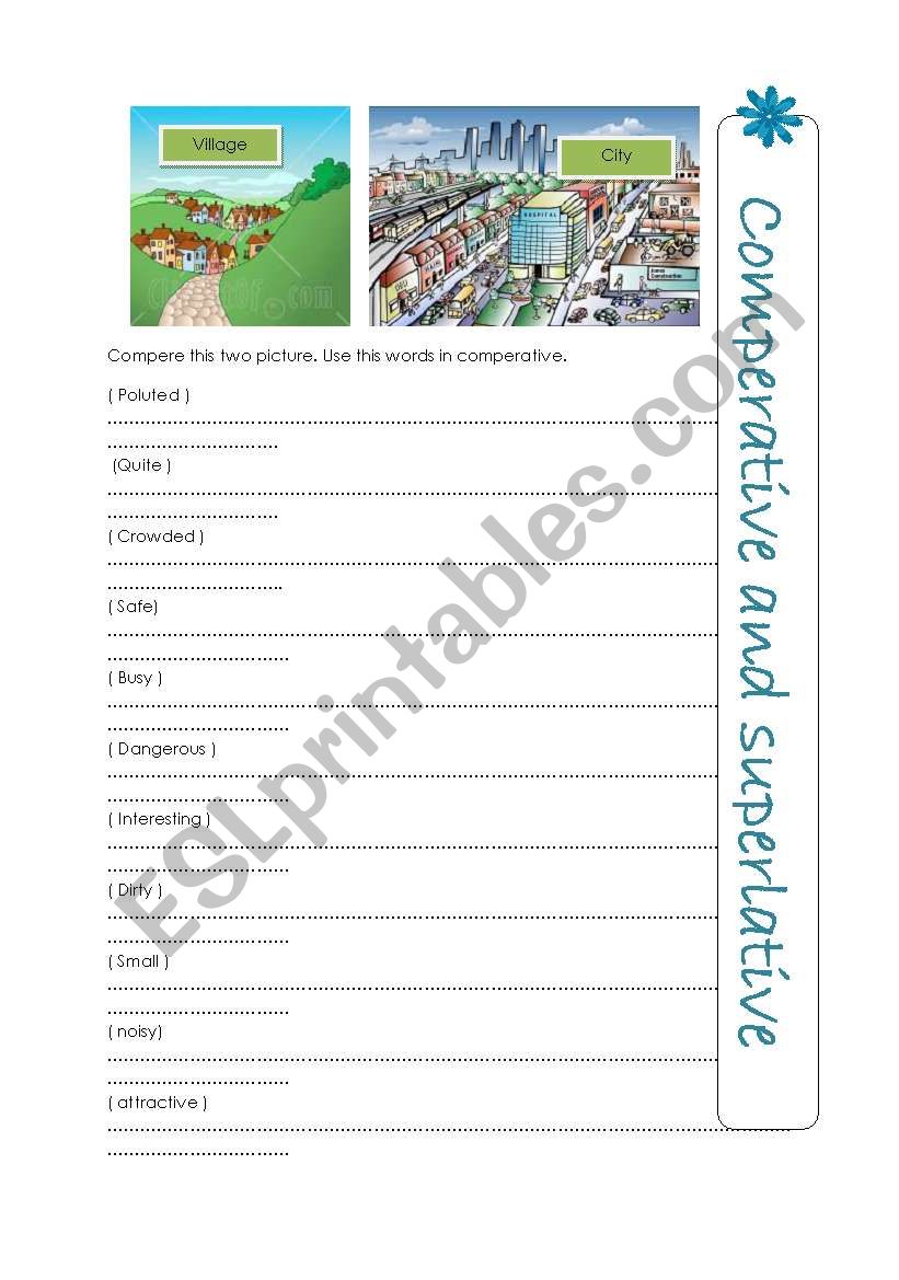 comperative and superlative worksheet