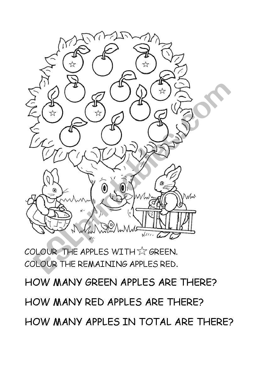 Colours and Numbers worksheet