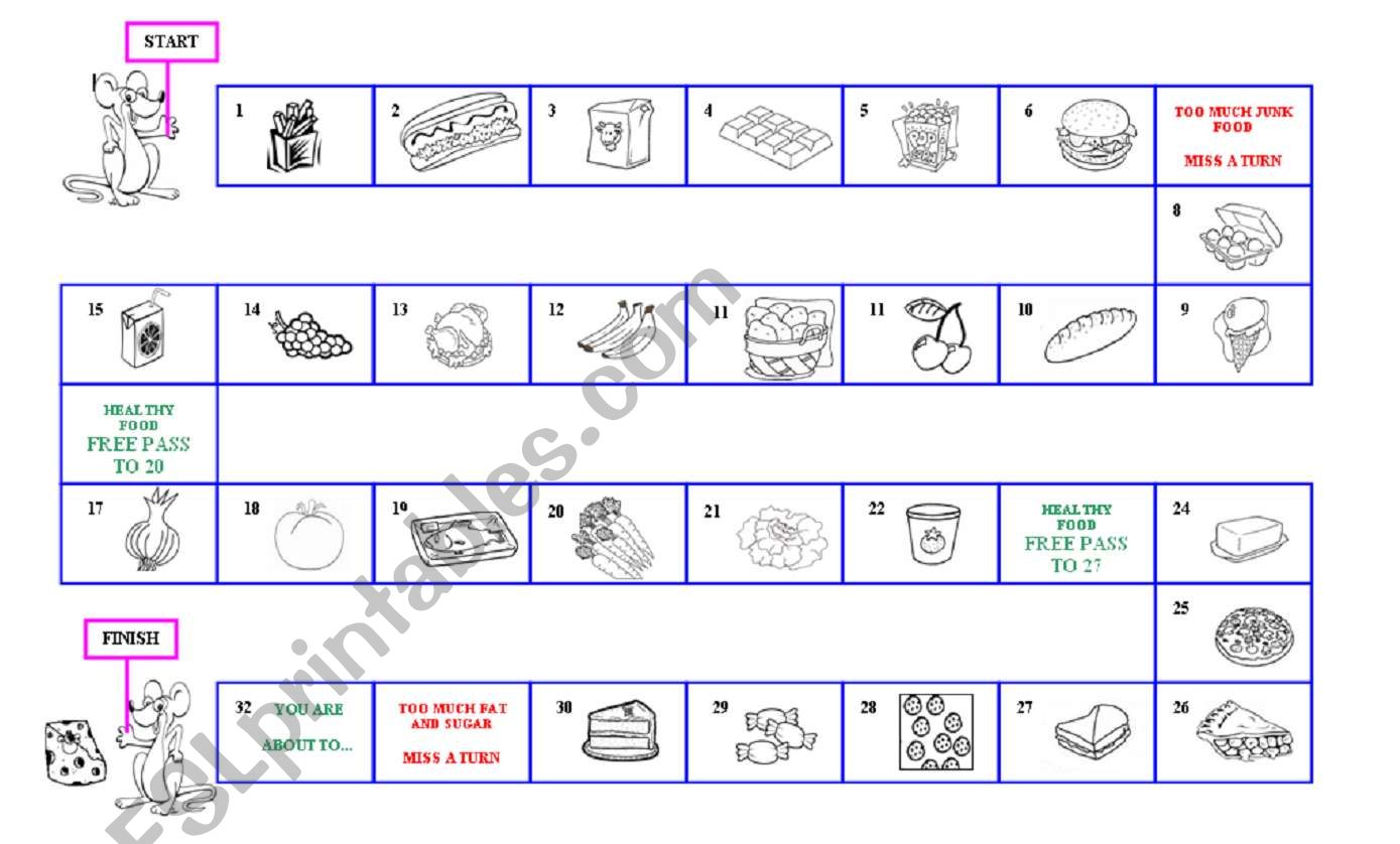 FOOD BOARDGAME worksheet