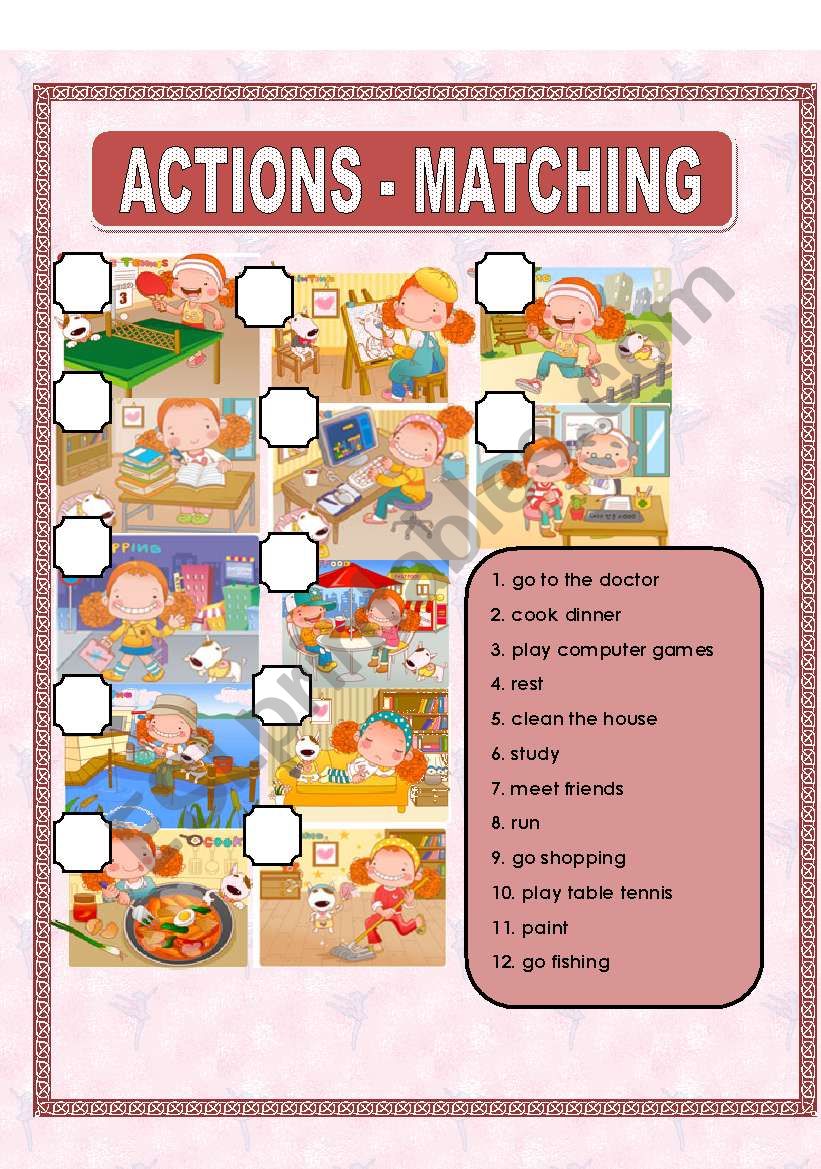 ACTIONS - MATCHING worksheet