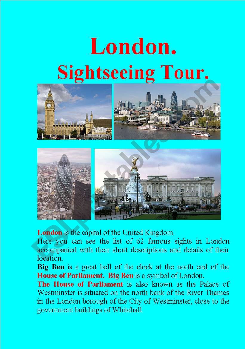 London. Sightseeing Tour. Encyclopedia. PART-1.
