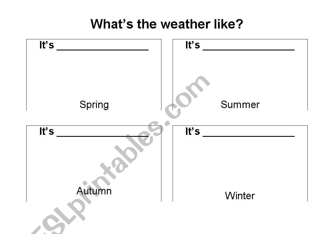 English worksheets Seasons. What´s the weather like?