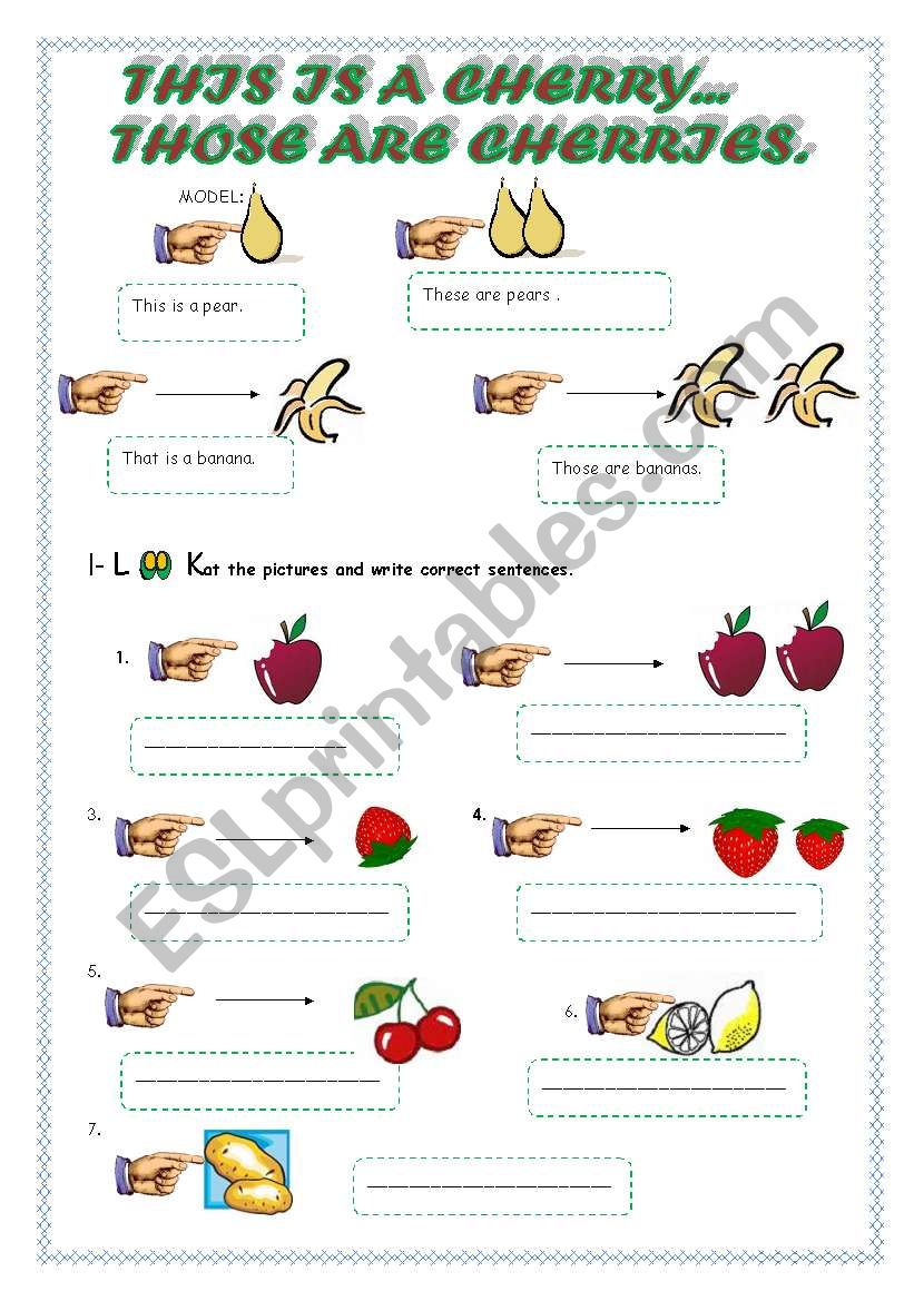 This is a cherry... Those are cherries. (2 pages)